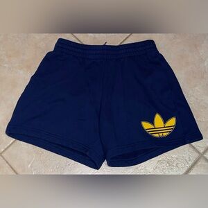 Adidas Women’s Trefoil Lounge Fleece Shorts Blue Medium